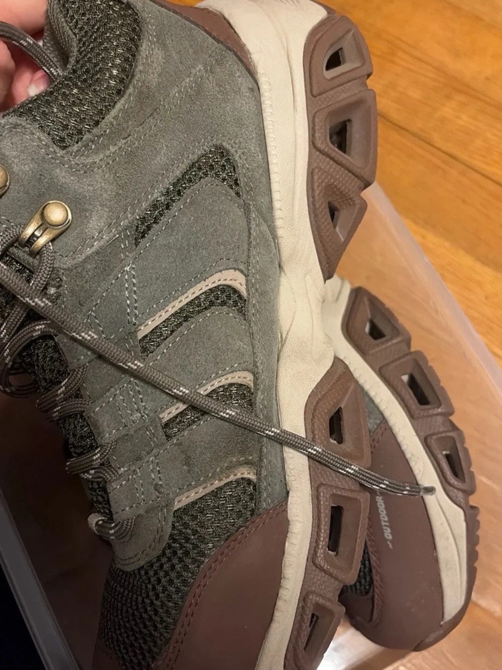 Skechers Outdoor Gray Lace-Up Ankle Boots